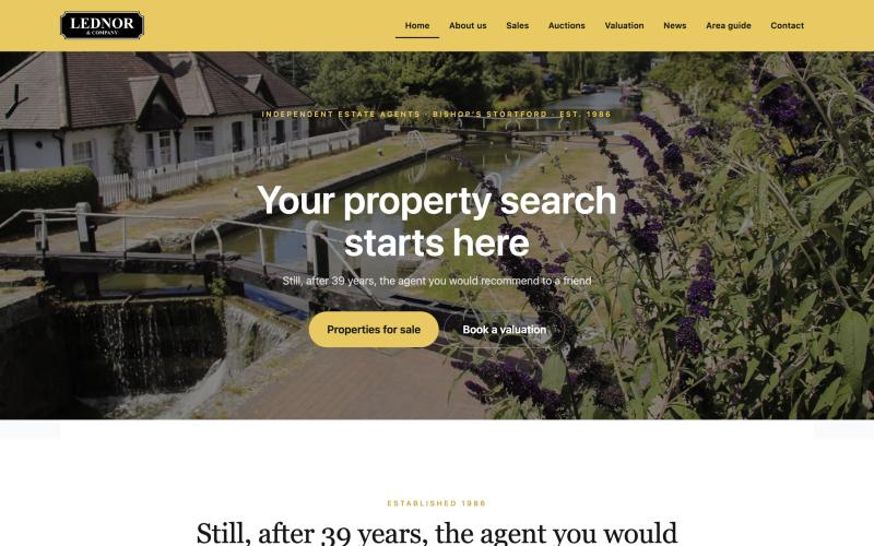 The Lednor and Company website homepage